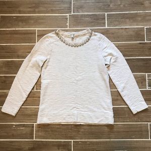 EUC J Crew Jeweled Collar Pullover